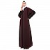 Dual color Loose Fit abaya - Cocoa bean-Black